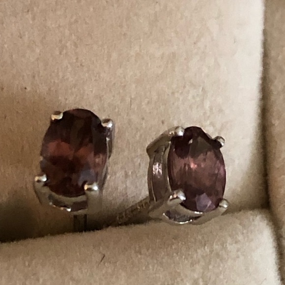 NWOT Sterling Silver Oval Mocha Zircon Earrings - Picture 7 of 9
